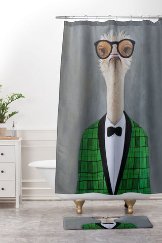 Coco de Paris Vintage Ostrich Shower Curtain And Mat