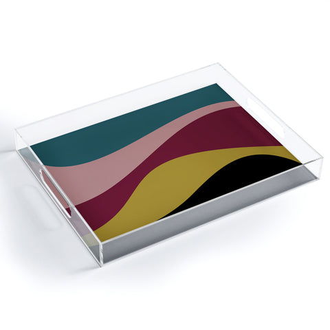 Colour Poems Abstract Color Waves Acrylic Tray