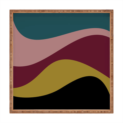 Colour Poems Abstract Color Waves Square Tray