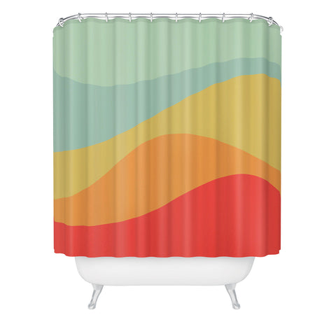 Colour Poems Abstract Color Waves VIII Shower Curtain