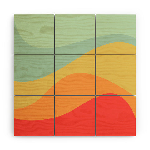 Colour Poems Abstract Color Waves VIII Wood Wall Mural