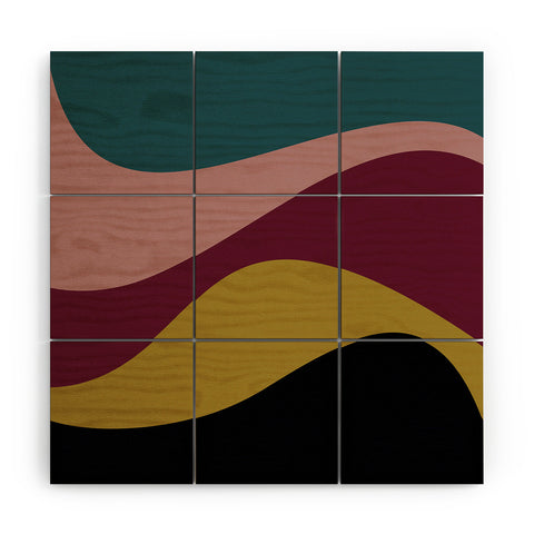 Colour Poems Abstract Color Waves Wood Wall Mural