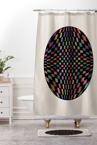 Colour Poems Circular Geometry Rainbow Shower Curtain And Mat
