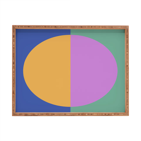 Colour Poems Color Block Abstract III Rectangular Tray