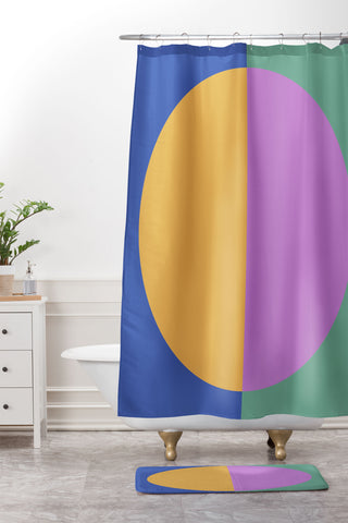 Colour Poems Color Block Abstract III Shower Curtain And Mat