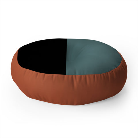 Colour Poems Color Block Abstract V Floor Pillow Round