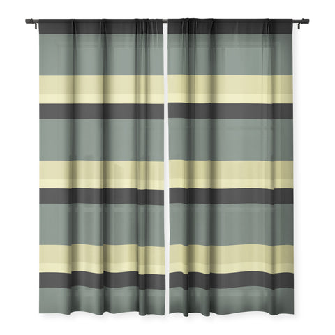 Colour Poems Contemporary Color Block V Sheer Window Curtain