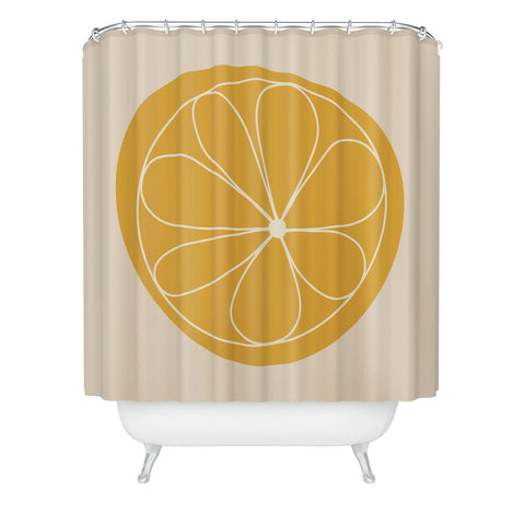 Colour Poems Daisy Abstract Yellow Shower Curtain