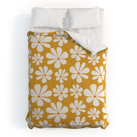 Colour Poems Floral Daisy Pattern Golden Yellow Comforter
