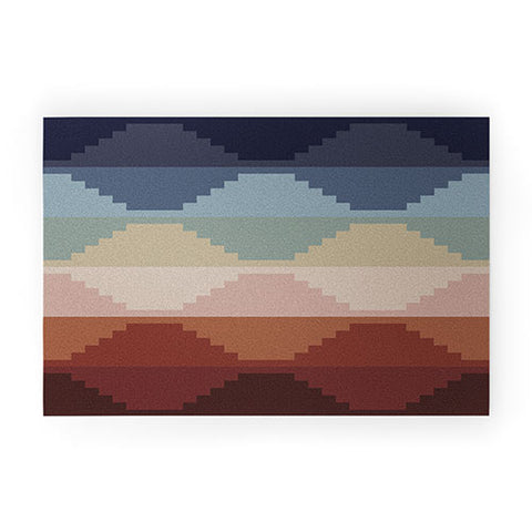 Colour Poems Geometric Aztec Pyramid Pattern Welcome Mat