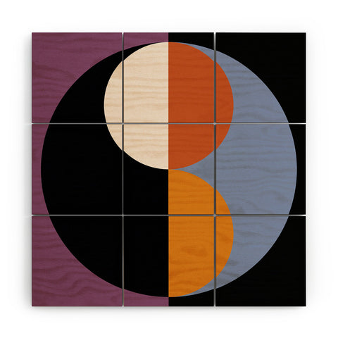 Colour Poems Geometric Circles Abstract III Wood Wall Mural