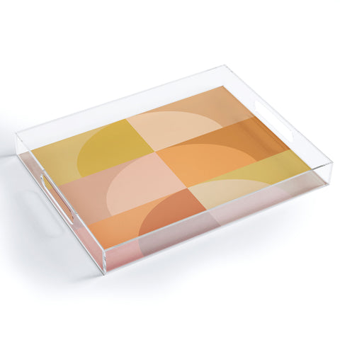 Colour Poems Geometric Color Block V Acrylic Tray