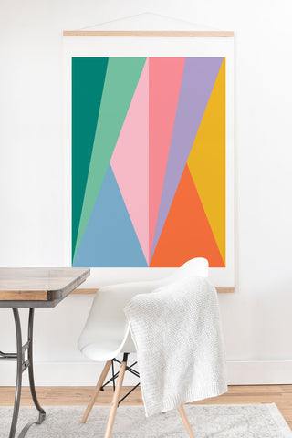 Colour Poems Geometric Triangles Spring Art Print And Hanger