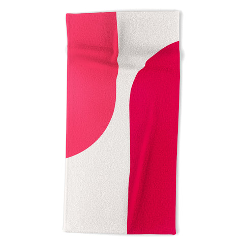Colour Poems Minimal Arch Viva Magenta Beach Towel