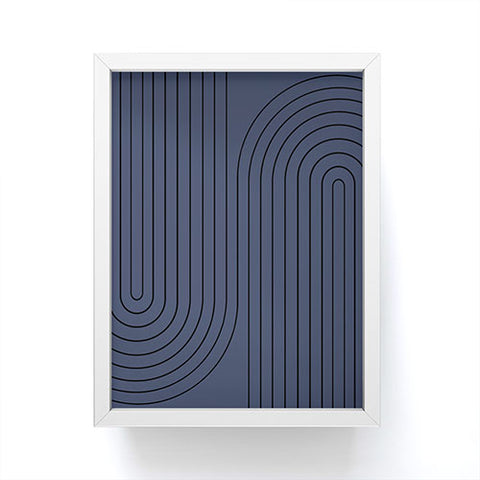 Colour Poems Minimal Line Curvature Blue Framed Mini Art Print