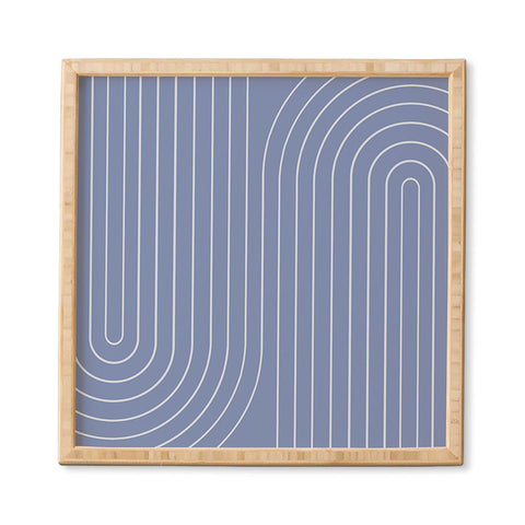Colour Poems Minimal Line Curvature Blue II Framed Wall Art