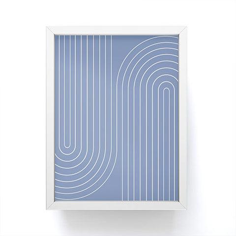 Colour Poems Minimal Line Curvature Blue II Framed Mini Art Print