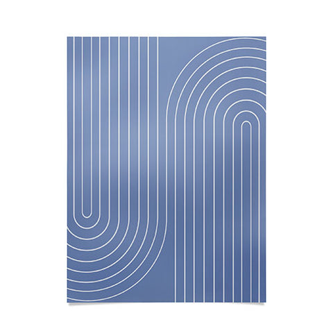 Colour Poems Minimal Line Curvature Blue II Poster