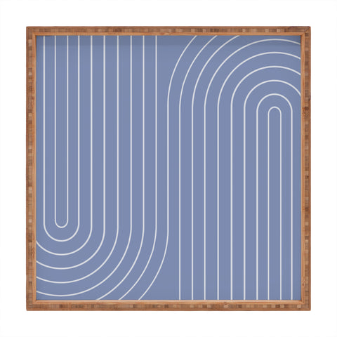 Colour Poems Minimal Line Curvature Blue II Square Tray