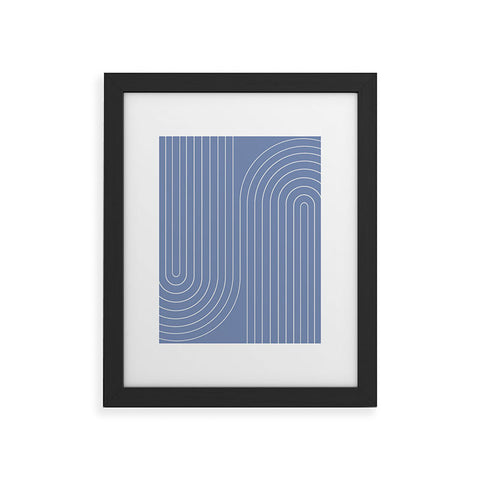 Colour Poems Minimal Line Curvature Blue II Framed Art Print