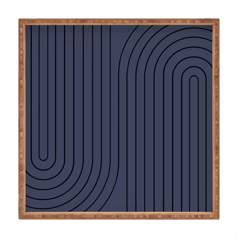 Colour Poems Minimal Line Curvature Blue Square Tray
