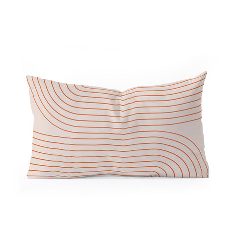 Colour Poems Minimal Line Curvature Coral 2 Oblong Throw Pillow