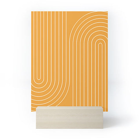 Colour Poems Minimal Line Curvature Gold Mini Art Print