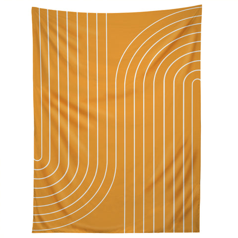Colour Poems Minimal Line Curvature Gold Tapestry