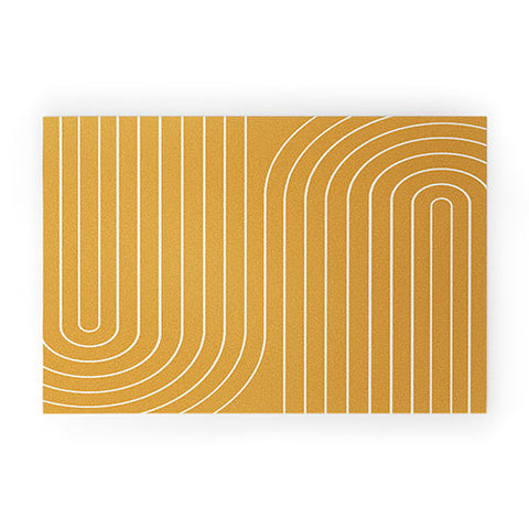Colour Poems Minimal Line Curvature Gold Welcome Mat