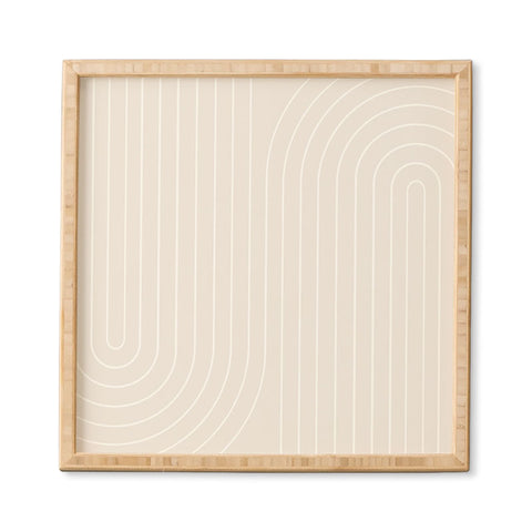 Colour Poems Minimal Line Curvature Off White Framed Wall Art