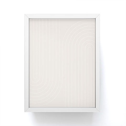 Colour Poems Minimal Line Curvature Off White Framed Mini Art Print