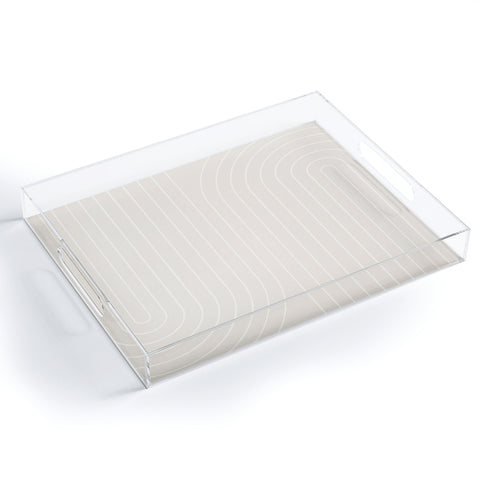 Colour Poems Minimal Line Curvature Off White Acrylic Tray