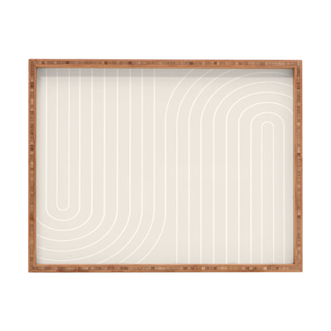 Colour Poems Minimal Line Curvature Off White Rectangular Tray