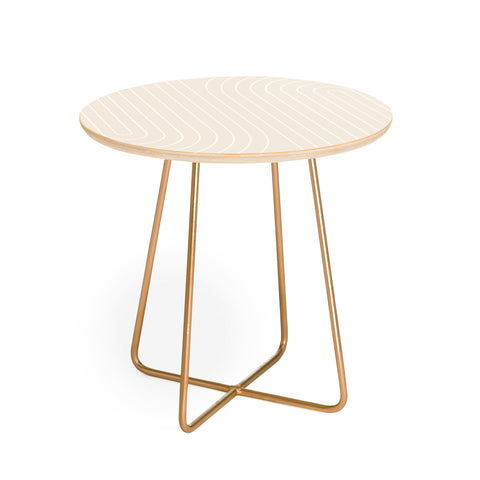 Colour Poems Minimal Line Curvature Off White Round Side Table