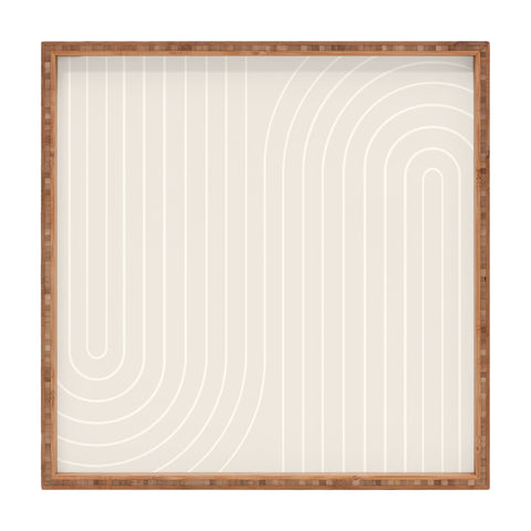 Colour Poems Minimal Line Curvature Off White Square Tray