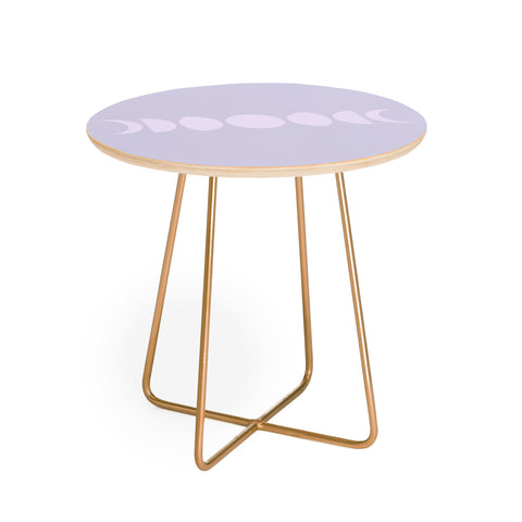 Colour Poems Minimal Moon Phases Lilac Round Side Table
