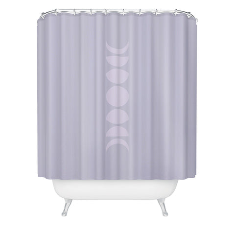 Colour Poems Minimal Moon Phases Lilac Shower Curtain