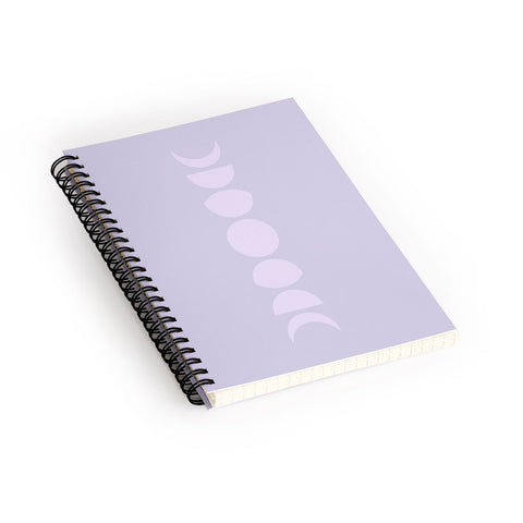 Colour Poems Minimal Moon Phases Lilac Spiral Notebook