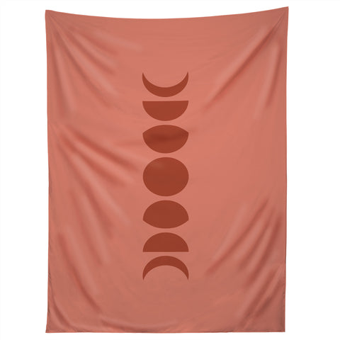 Colour Poems Minimal Moon Phases Red Tapestry