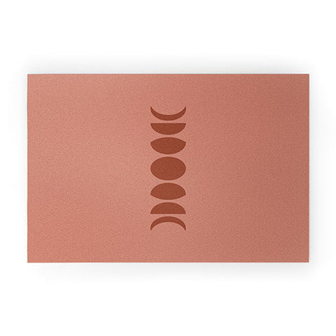 Colour Poems Minimal Moon Phases Red Welcome Mat