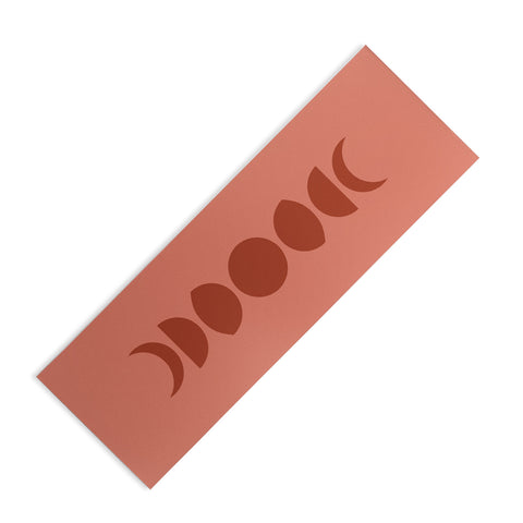 Colour Poems Minimal Moon Phases Red Yoga Mat