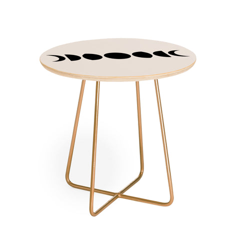 Colour Poems Minimal Moon Phases White Round Side Table