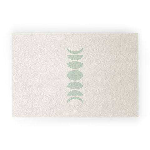 Colour Poems Minimal Moon Phases White Sage Welcome Mat