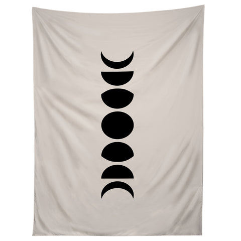 Colour Poems Minimal Moon Phases White Tapestry
