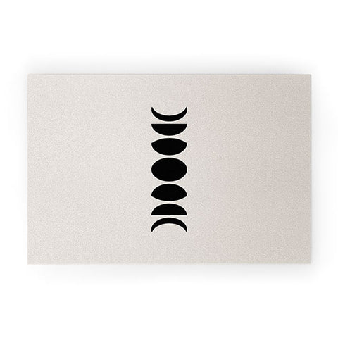 Colour Poems Minimal Moon Phases White Welcome Mat