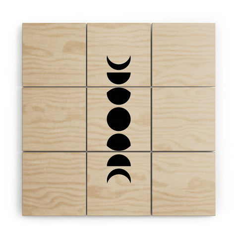 Colour Poems Minimal Moon Phases White Wood Wall Mural