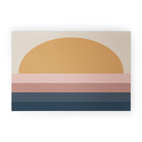 Colour Poems Minimal Retro Sunset Neutral Welcome Mat
