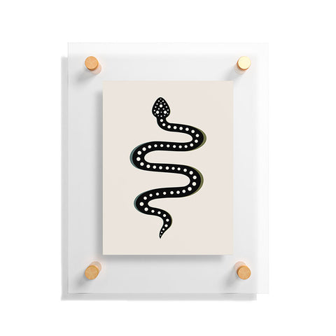 Colour Poems Minimal Snake Black Floating Acrylic Print