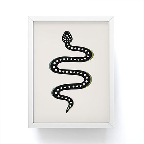 Colour Poems Minimal Snake Black Framed Mini Art Print