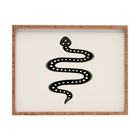 Colour Poems Minimal Snake Black Rectangular Tray